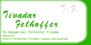 tivadar felhoffer business card